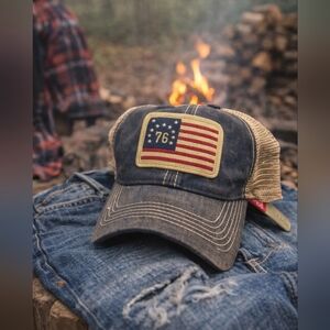 Vintage Style American Flag Cap
